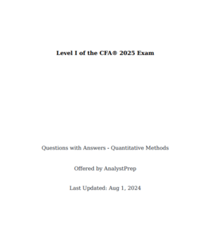 CFA 2025 AnalystPrep Question Bank Level 1