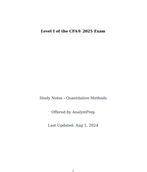 CFA 2025 AnalystPrep Study Notes Level 1 + Formula Sheet