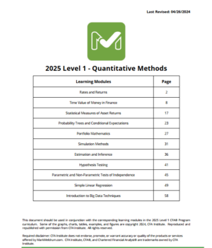 CFA 2025 Mark Meldrum Level 1 Notes, Prerequisites, Seminars, Formula Sheet