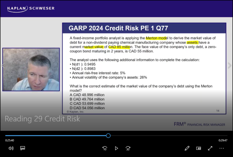 FRM 2025 Schweser Videos Part 2 with Slides
