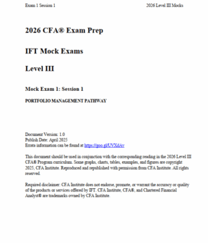 CFA 2026 Level 3 IFT Mock Exam Portfolio Management Pathway