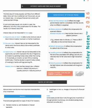 2026 CFA Finquiz Level 1 Stanley Notes, Battle-ready Summaries and Formula sheet