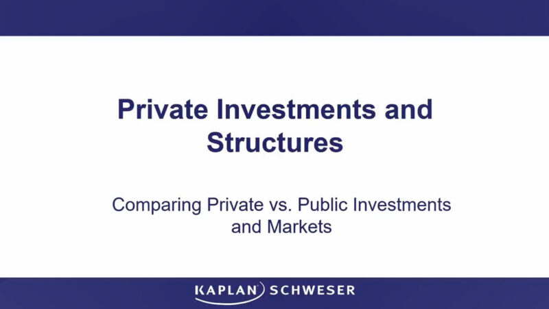 CFA 2026 Level 3 Schweser Video Lectures Private Market Pathway with Workbook