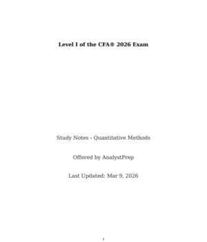 CFA 2026 Level 1 AnalystPrep Study Notes with Formula Sheet