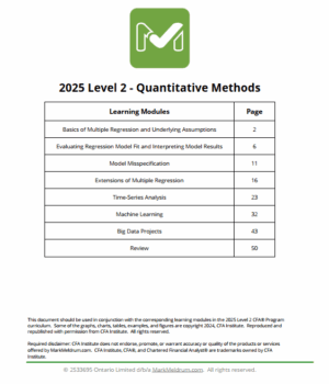 CFA 2025 Level 2 Mark Meldrum Notes with Formula Sheet