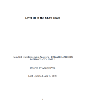 CFA 2026 AnalystPrep Level 3 Question Bank Private Market Pathway