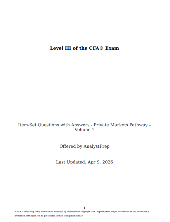 analystprep_pm_l3_1.png CFA 2026 AnalystPrep Level 3 Essays Private Market Pathway
