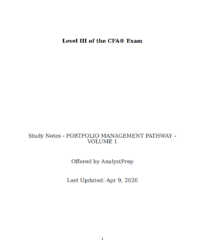 CFA 2026 AnalystPrep Level 3 Study Notes Portfolio Management Pathway