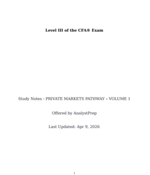 CFA 2026 AnalystPrep Level 3 Study Notes Private Market Pathway