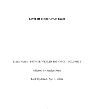 CFA 2026 AnalystPrep Level 3 Study Notes Private Wealth Pathway