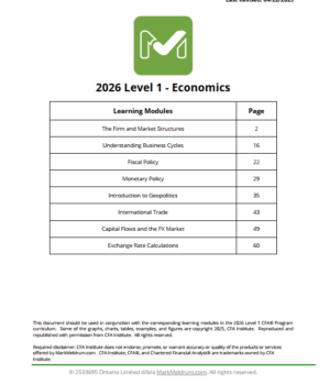 CFA 2026 Level 1 Mark Meldrum Notes, Pre-Requisites, Seminars, Formula Sheet