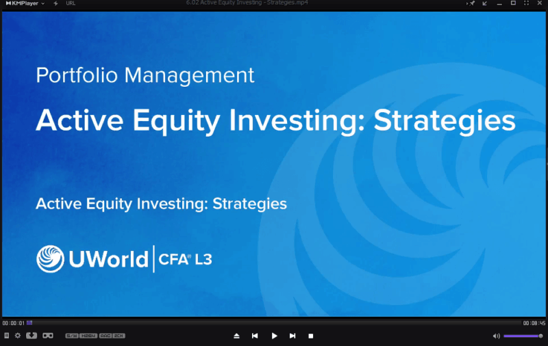 CFA 2026 UWorld Level 3 Portfolio Management Pathway Video Lectures