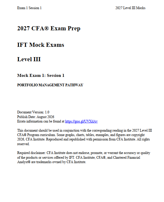 2027iftl3mocks.png 2027 CFA Level 3 IFT Mock Exams Portfolio Management Pathway