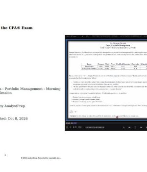 2027 CFA Level 3 AnalystPrep Mock Exams + Constructed Response Set (CRS) Videos with Slides Portfolio Management Pathway